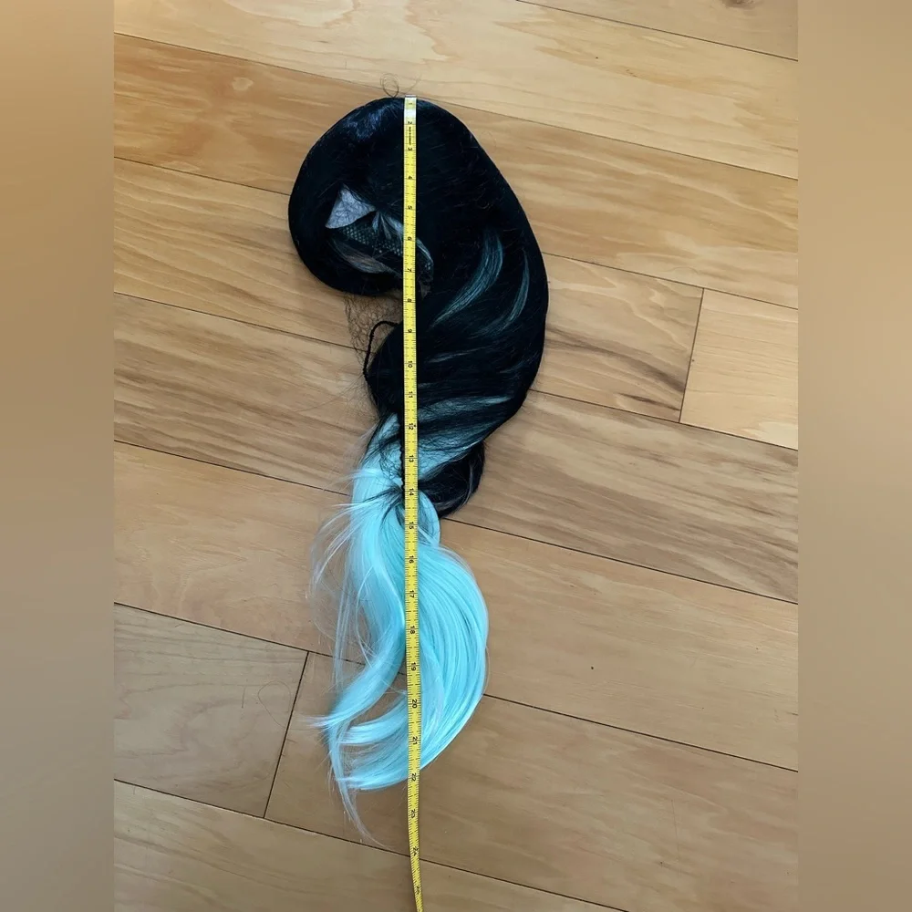 WIG Black and Light Blue Women's Wig & Hair Cap NEW (still in wrap) - Picture 6 of 6